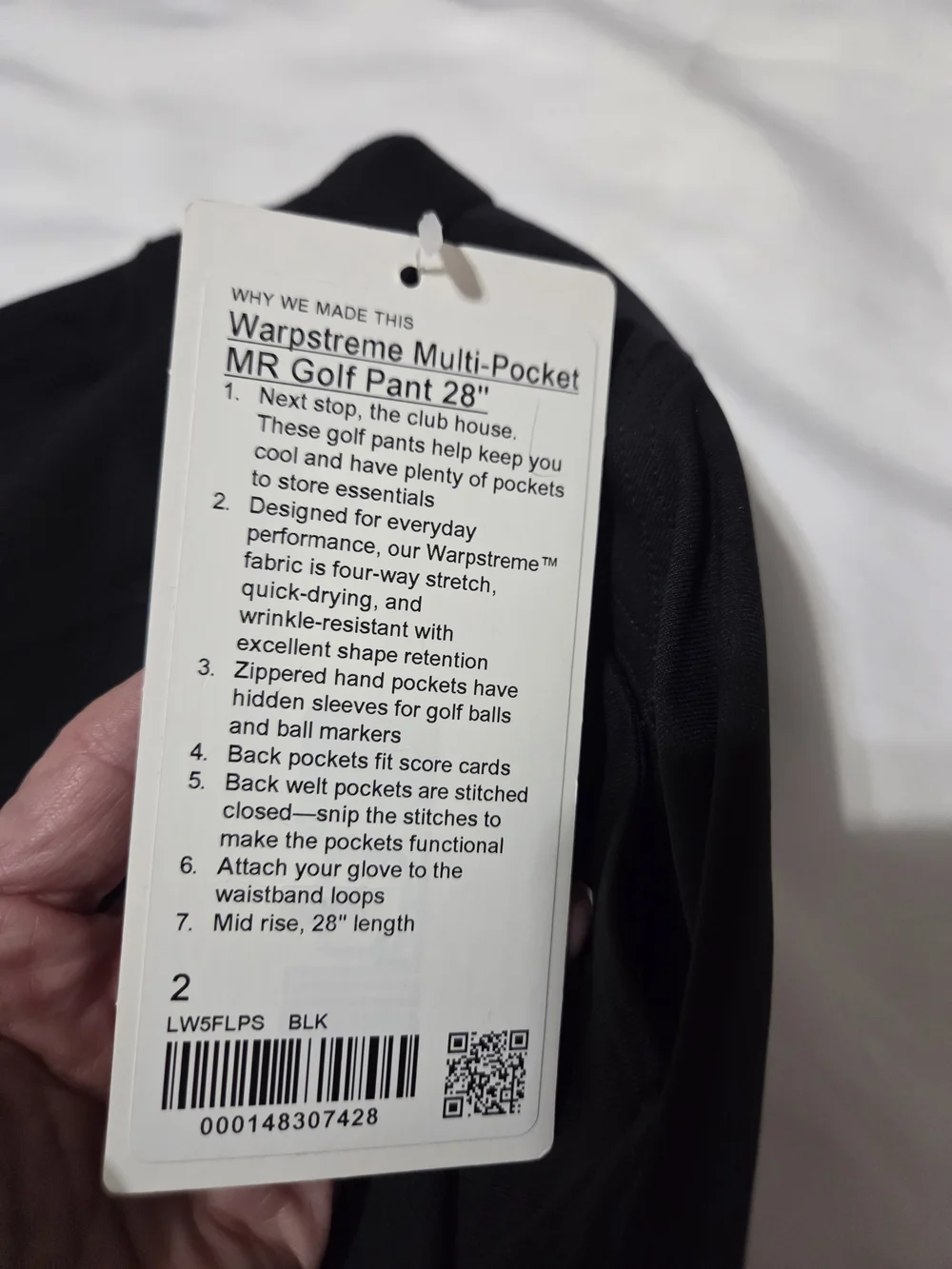 NWT Lululemon Warpstreme Multi Pocket Mid Rise Golf Pant 28 Black 2